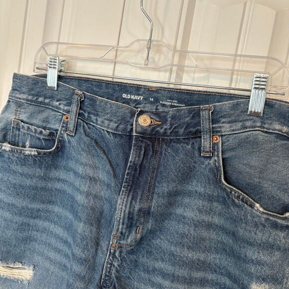 Old Navy High Rise Slouchy Straight Denim Shorts Size 14 - Picture 3 of 6